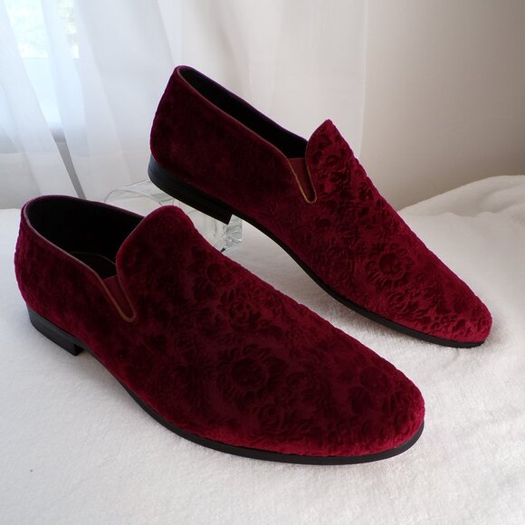 Robert Graham Velvet Skull Embossed Loafer, Comfortable Casual Sonoma Wine NIB main image 10